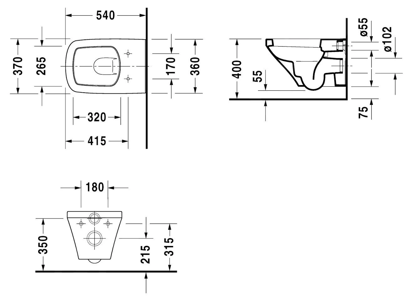 Duravit DuraStyle - Wandcloset, Met HygieneGlaze, Alpine Wit 2536092000 - Afbeelding 2